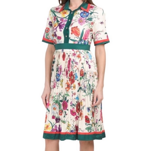 New DALIA MACPHEE SHORT SLEEVE PLEATED FLORAL DRESS - Picture 8 of 14